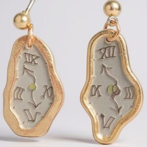Gold and Silver Roman Numeral Drop Earrings
